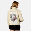 bunnyflowers patch on female atelier canvas jacket in tan
