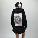 bunnyflowers patch on female essential zip hoodie in after hours
