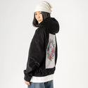 bunnyflowers patch on female retro cord hoodie in onyx