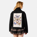 butterflies patch on female atelier canvas jacket in nightfall