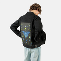 butterflyphase patch on male og denim jacket in raven