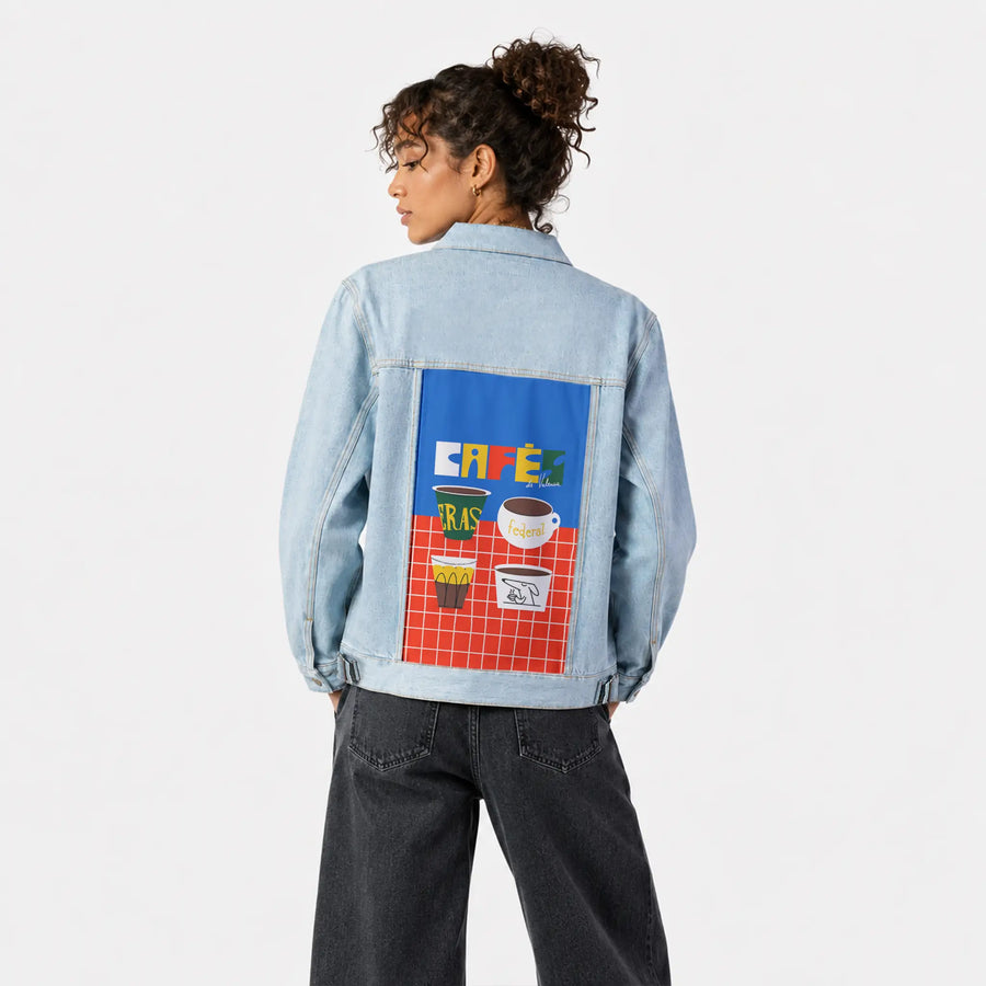 cafesdevalencia patch on female og denim jacket in oceanside