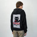caffeinecat patch on male essential zip hoodie in after hours