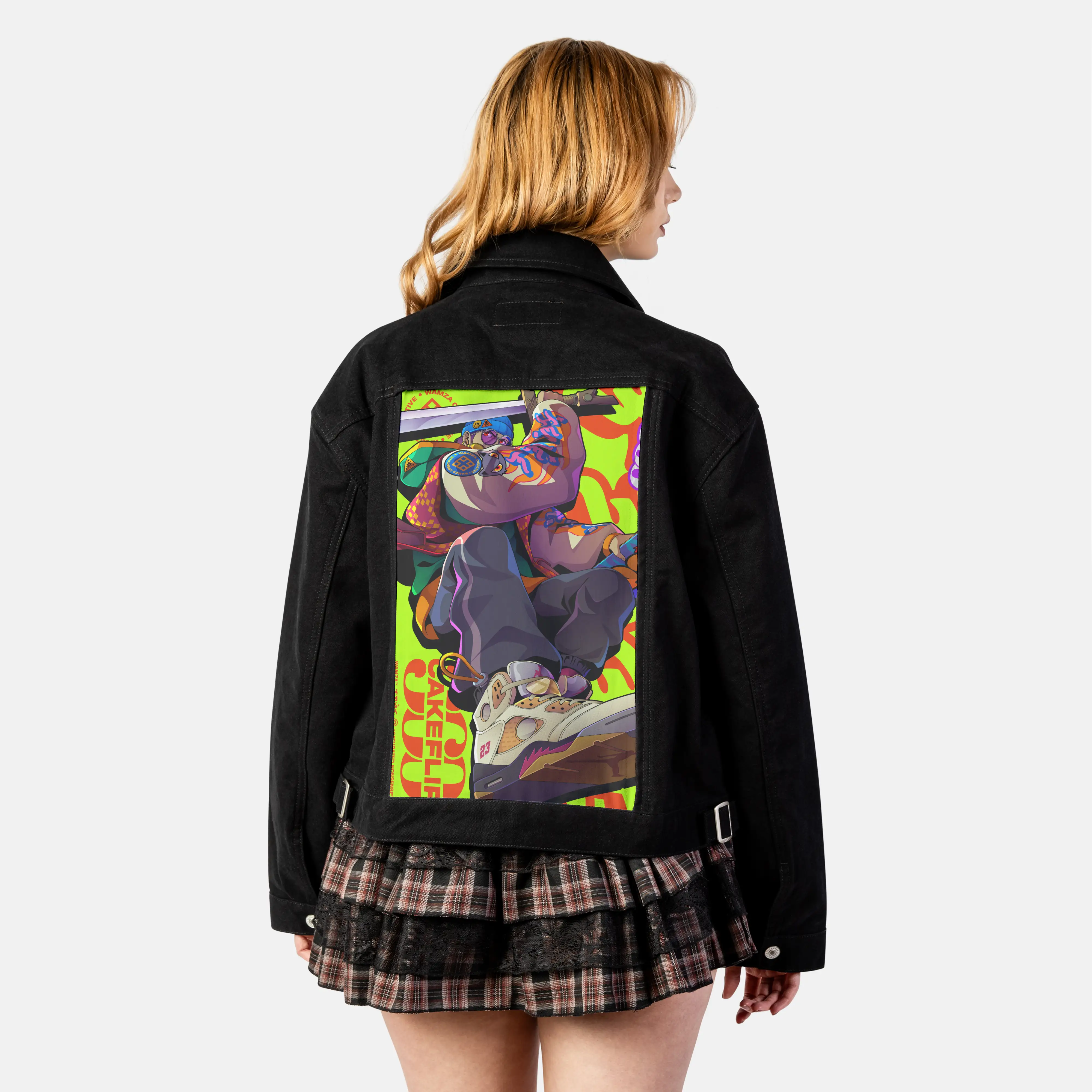 cakeflip patch on female atelier canvas jacket in nightfall