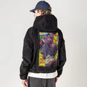 cakeflip patch on male retro cord hoodie in onyx