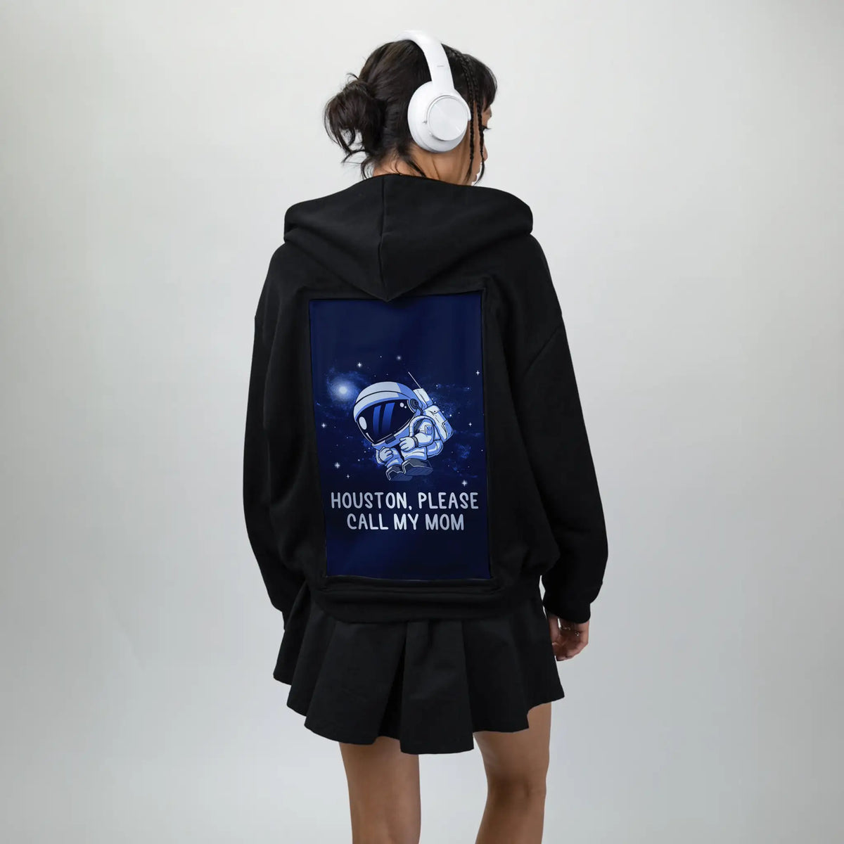 callmymom patch on female essential zip hoodie in after hours