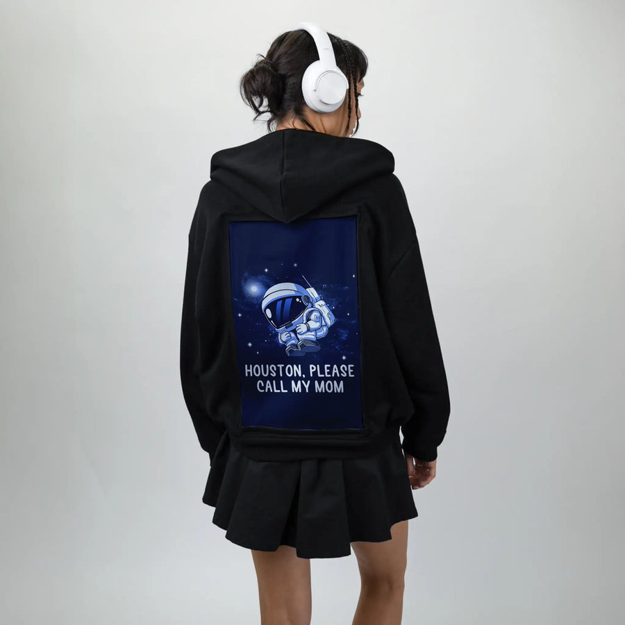 callmymom patch on female essential zip hoodie in after hours