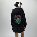 callsofcthulhu patch on female essential zip hoodie in after hours