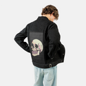 candyaddict patch on male og denim jacket in raven