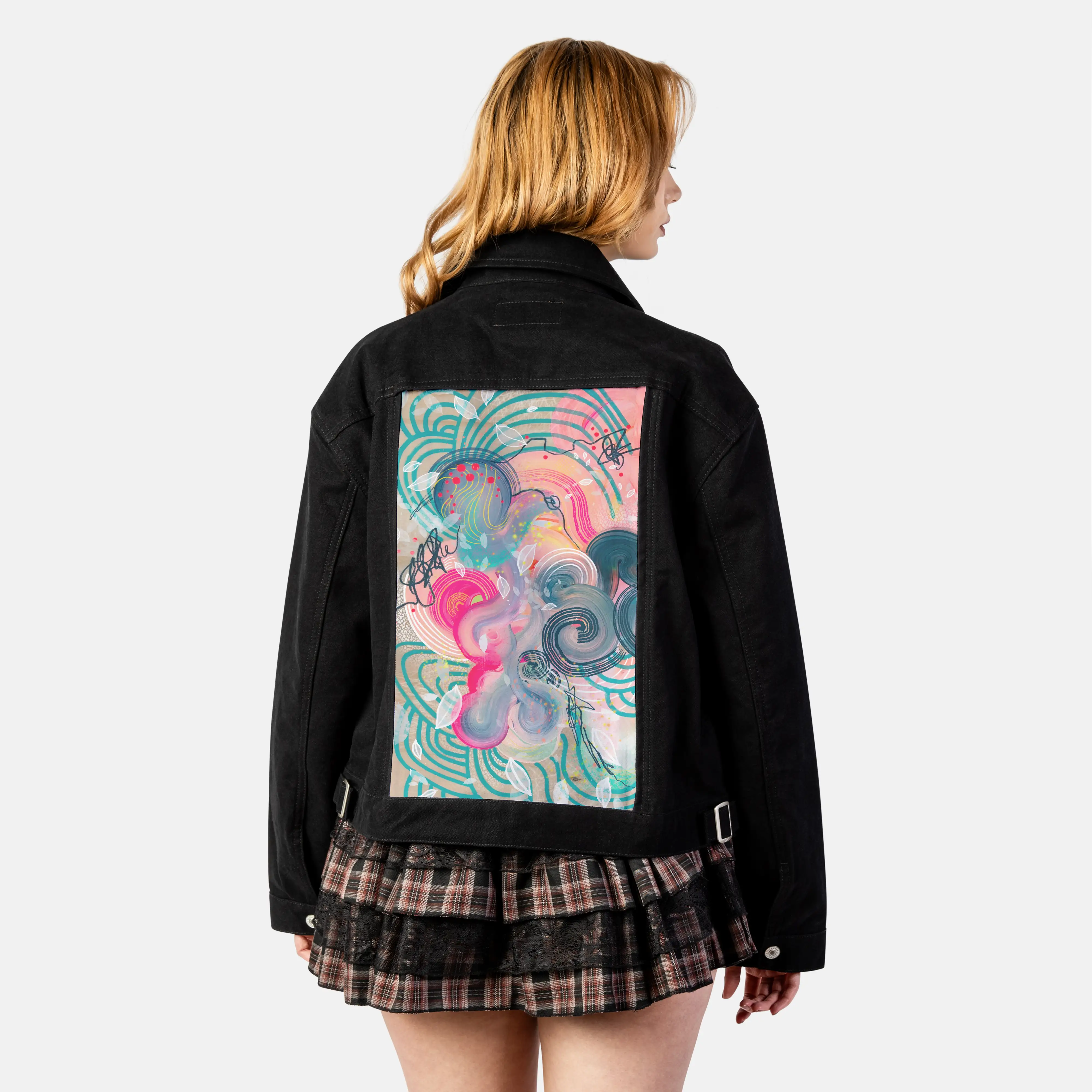 candyfloss patch on female atelier canvas jacket in nightfall