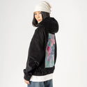 candyfloss patch on female retro cord hoodie in onyx
