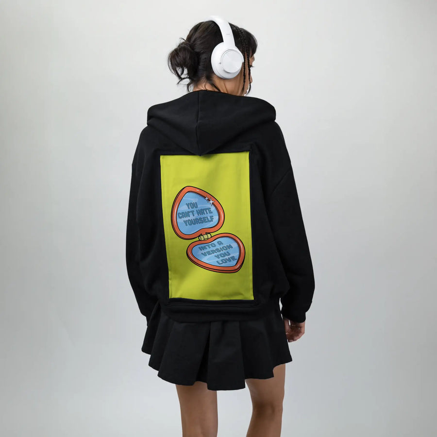 canthate patch on female essential zip hoodie in after hours