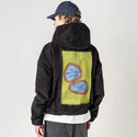 canthate patch on male retro cord hoodie in onyx