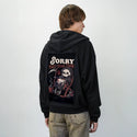 cantworktoday patch on male essential zip hoodie in after hours