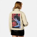 captured patch on female atelier canvas jacket in tan