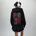 carminehummingbird patch on female essential zip hoodie in after hours
