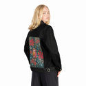 carminehummingbird patch on female og denim jacket in raven