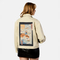 carpridermeowster patch on female atelier canvas jacket in tan
