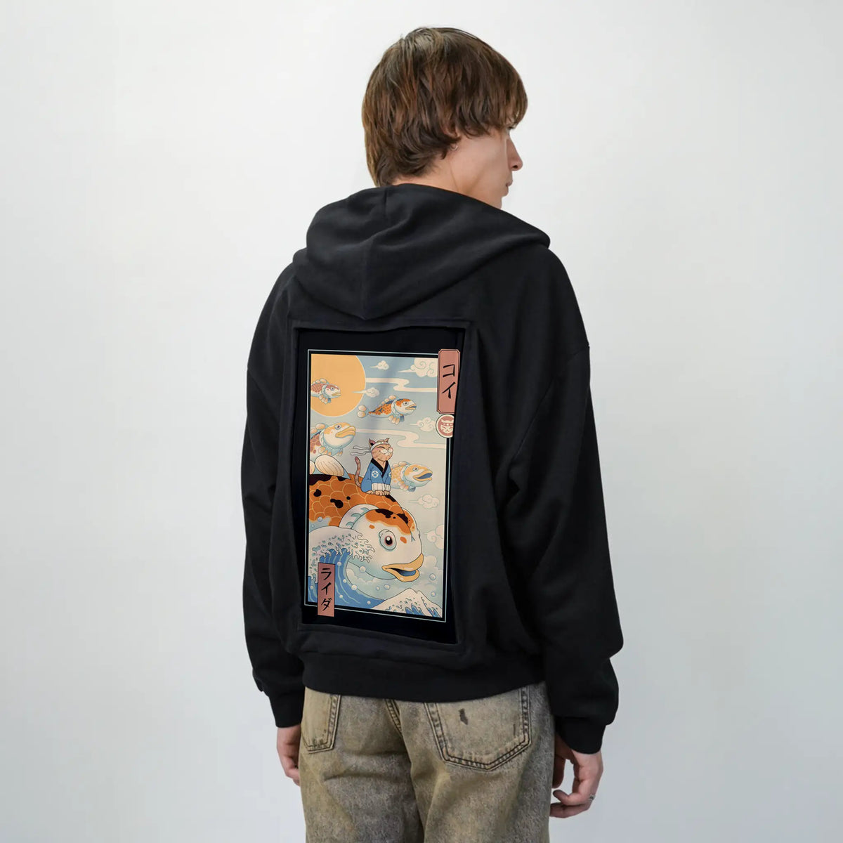 carpridermeowster patch on male essential zip hoodie in after hours