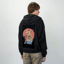 catanadamage patch on male essential zip hoodie in after hours
