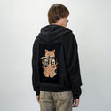 catanaskull patch on male essential zip hoodie in after hours