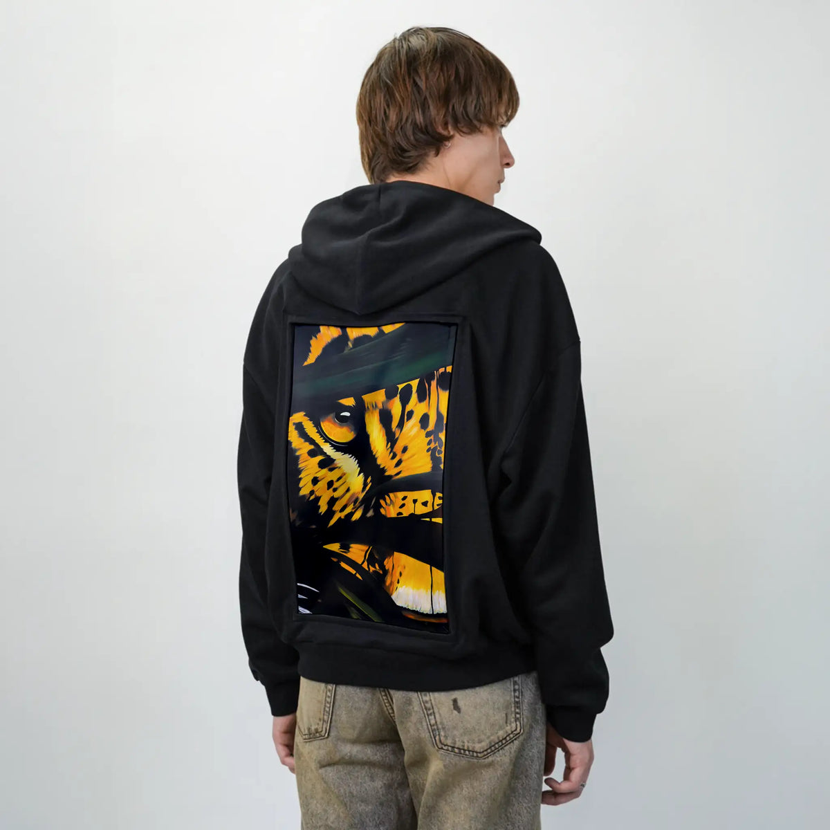 catchmeifyoucan patch on male essential zip hoodie in after hours