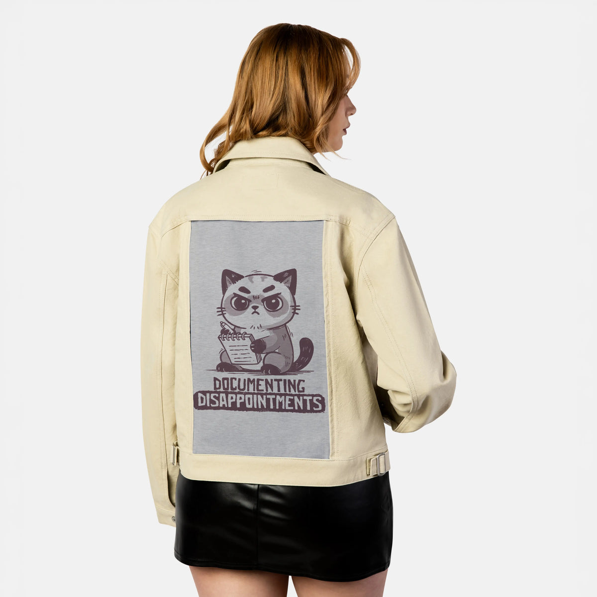 catdocumentation patch on female atelier canvas jacket in tan