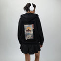 catsune patch on female essential zip hoodie in after hours