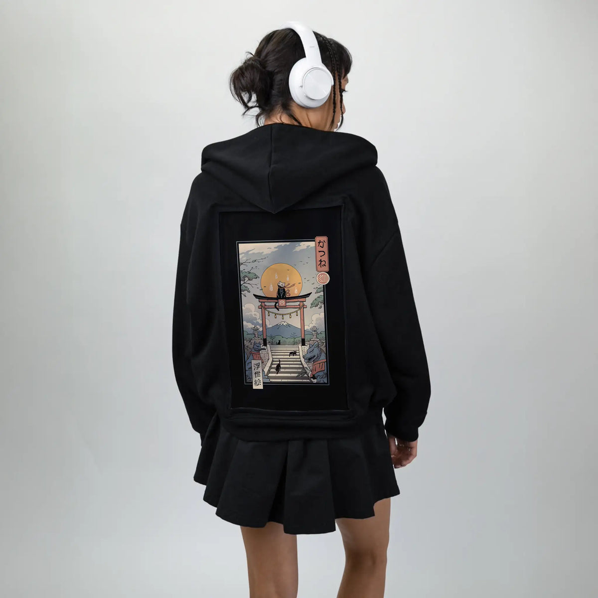 catsune patch on female essential zip hoodie in after hours
