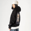 catsune patch on female retro cord hoodie in onyx