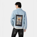 catsune patch on male og denim jacket in oceanside