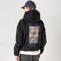 catsune patch on male retro cord hoodie in onyx