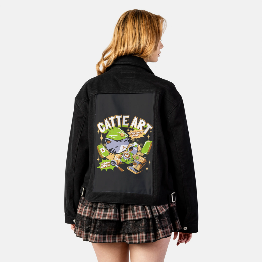 catteart patch on female atelier canvas jacket in nightfall