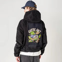 catteart patch on male retro cord hoodie in onyx