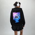 catunderthemoon patch on female essential zip hoodie in after hours