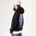 catunderthemoon patch on female retro cord hoodie in onyx