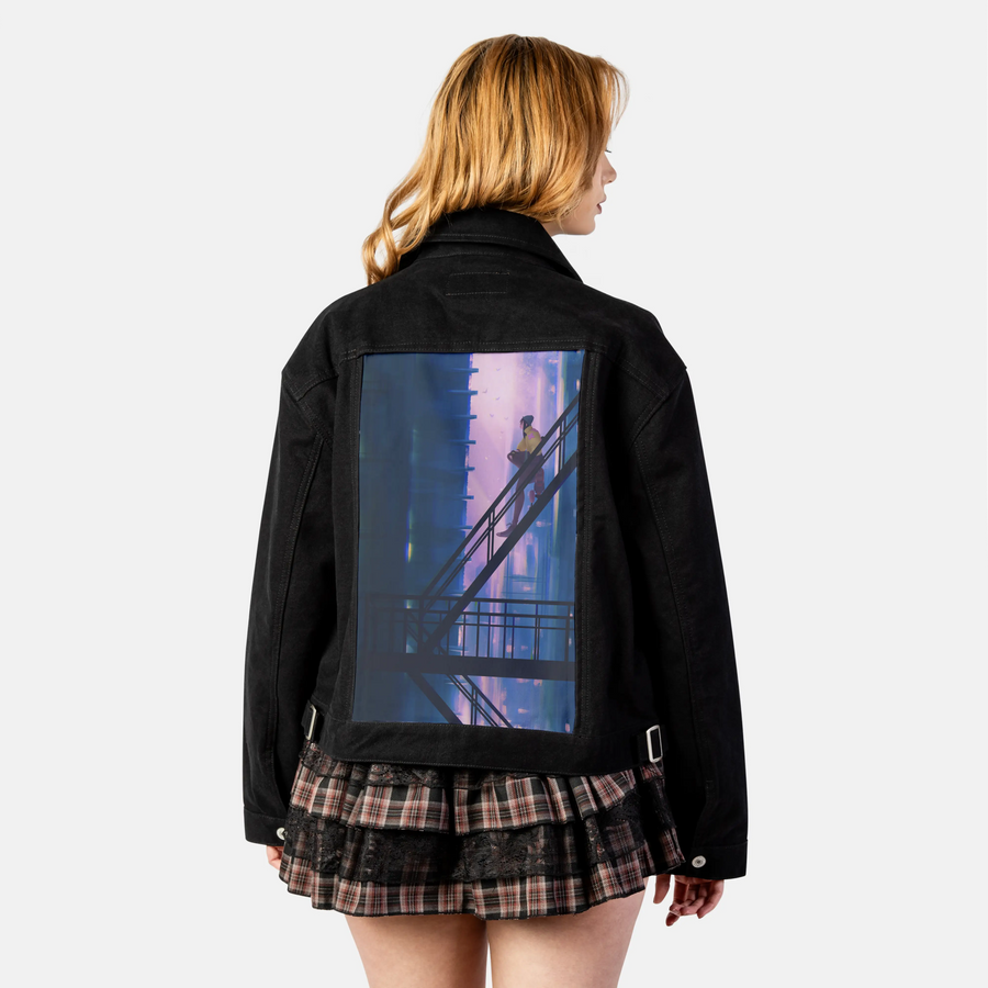 chilljoy patch on female atelier canvas jacket in nightfall