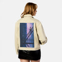chilljoy patch on female atelier canvas jacket in tan