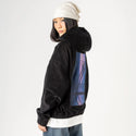 chilljoy patch on female retro cord hoodie in onyx
