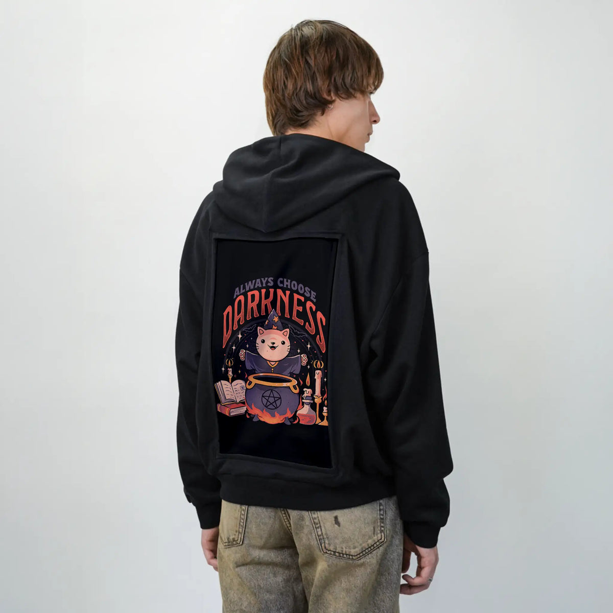 choosedarkness patch on male essential zip hoodie in after hours