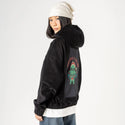 christmasiscalling patch on female retro cord hoodie in onyx