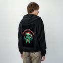 christmasiscalling patch on male essential zip hoodie in after hours
