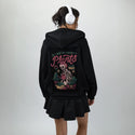 christmasplants patch on female essential zip hoodie in after hours