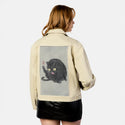 chubbycat patch on female atelier canvas jacket in tan
