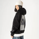 chubbycat patch on female retro cord hoodie in onyx