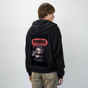 coffeebecauselife patch on male essential zip hoodie in after hours