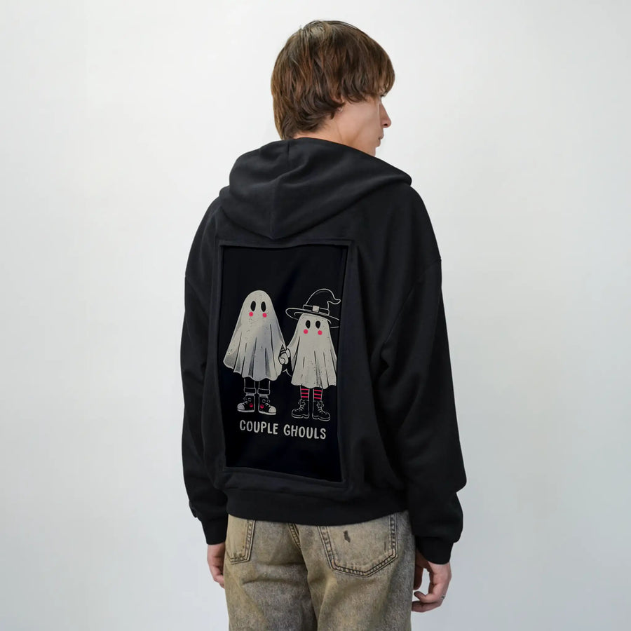 coupleghouls patch on male essential zip hoodie in after hours