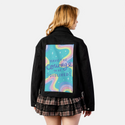 courage patch on female atelier canvas jacket in nightfall