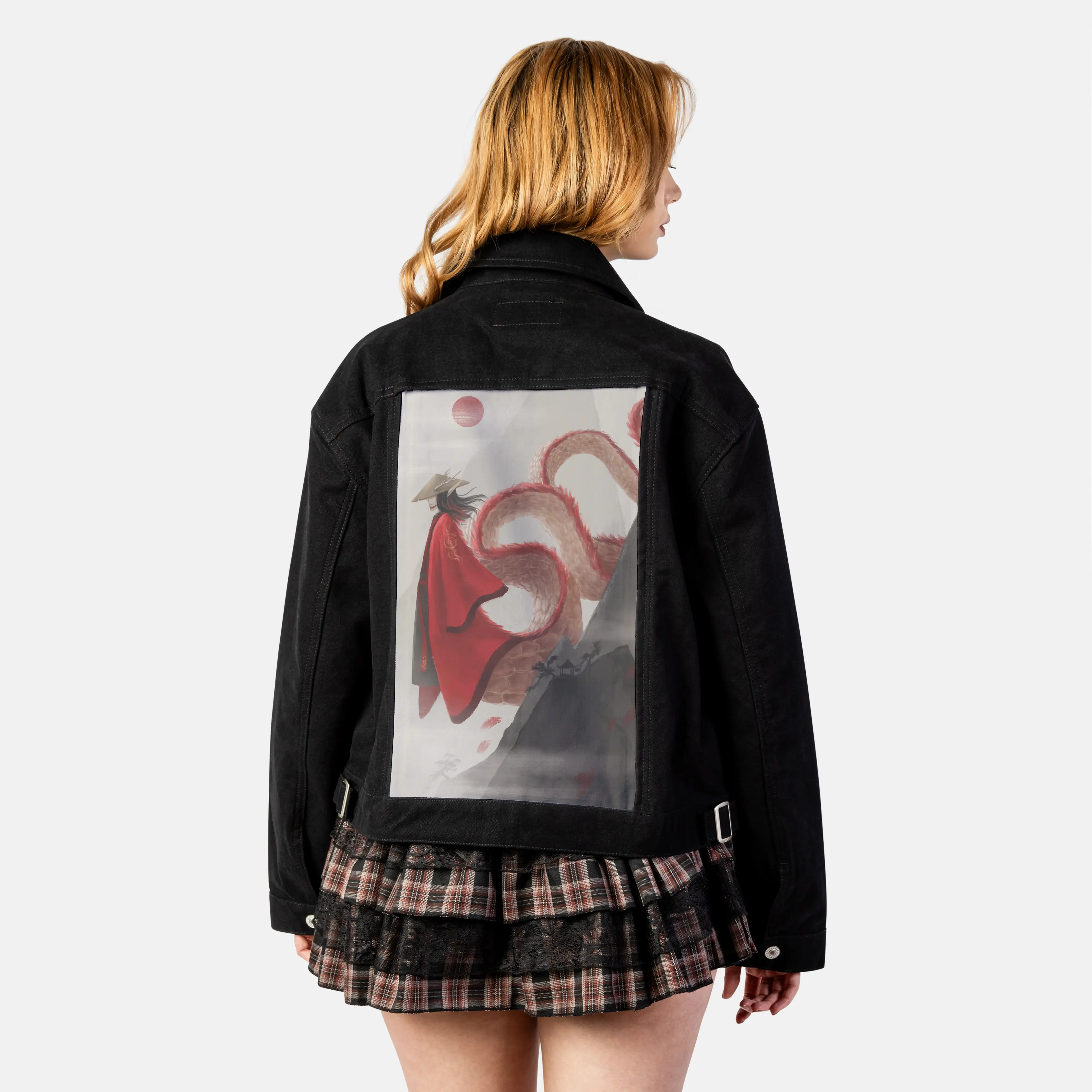 crimsonwhisperer patch on female atelier canvas jacket in nightfall