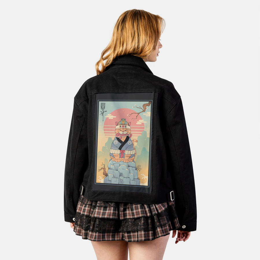 croakerandmeowster patch on female atelier canvas jacket in nightfall
